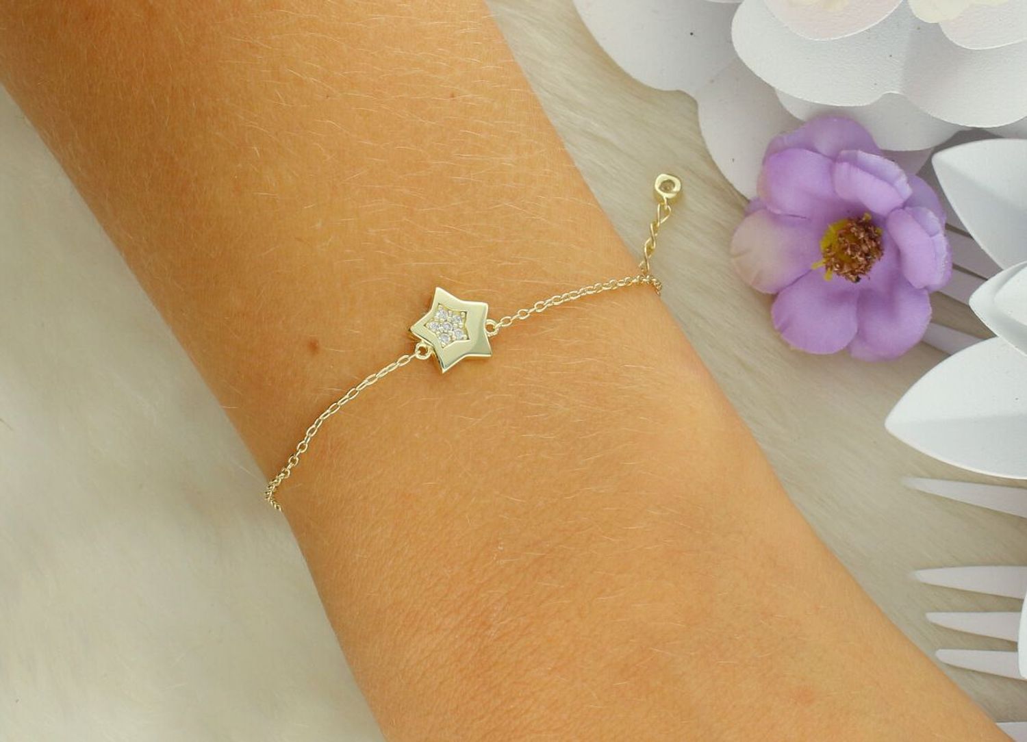 Bransoletka Nomination Italy Petit Sparkle 242300 009 – srebrna pozłacana z gwiazdką, cyrkonie.jpg